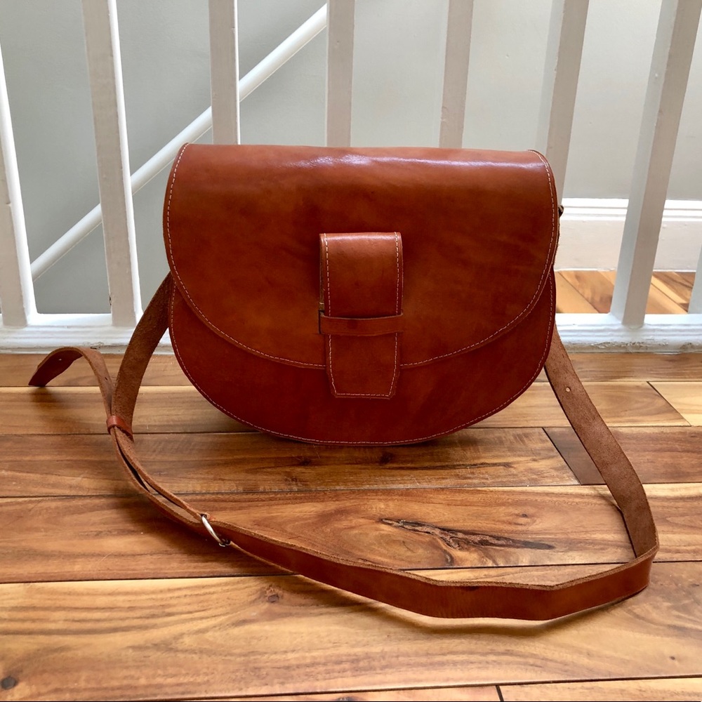 Madagascar zebu leather hobo handbag